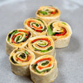 Wrap bites - 8 Stück mit gegrilltem Gemüse, Salat und Avocado. vegan