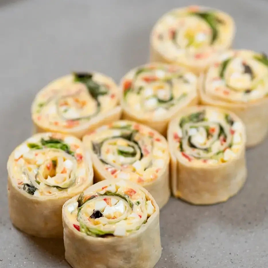 Wrap bites - 8 Stück mit Bio-Eiersalat und Paprika.