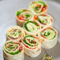 Wrap bites - 8 Stück mit Avocado, Salat, Sonnenblumenkerne und Tomate. vegan