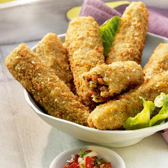 Box / Sesam-Karotten-Stick in Panko mit veganer Sour Cream - 40 Portionen