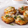 Fingerfood knuspriger Kartoffeln coins, mit gratiniertem Parmesan. 20 Portionen