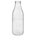 1000ml Glass Flasche transparent mit wiederverschliessbarem Deckel