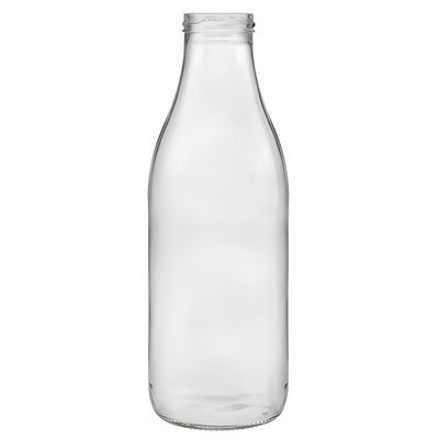 1000ml Glass Flasche transparent mit wiederverschliessbarem Deckel