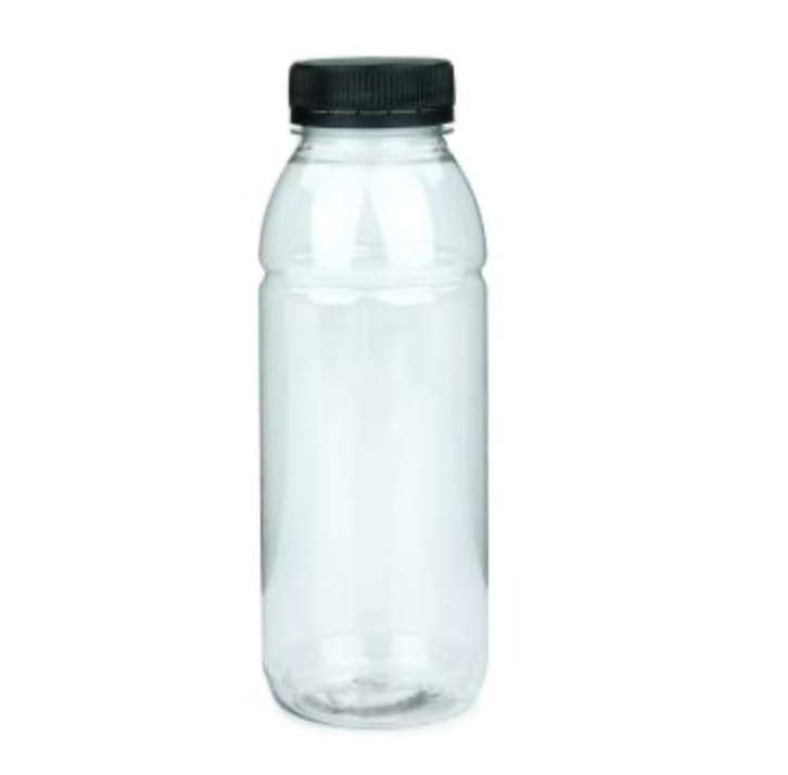 300ml PET Flasche transparent mit wiederverschliessbarem Deckel