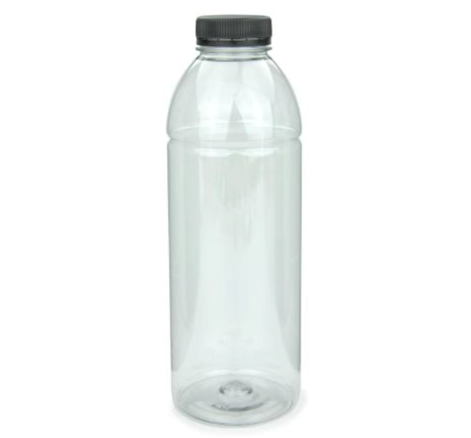 1000ml PET Flasche transparent mit wiederverschliessbarem Deckel