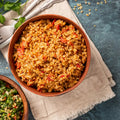 Buffet - Bulgur mit gerösteten Zucchini und Paprika Stücken 12 Portionen