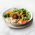 Buffet - Süsskartoffel, Linsen, Koriander, Falafel, Avocado und Silantro Tahini Dressing x 12 Portionen