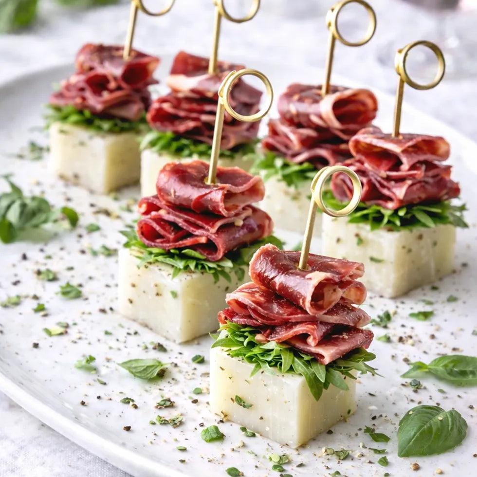 Spieß - Spanischer-Gourmet- Spieß  Cabra Käse mit Iberico 20 Stück