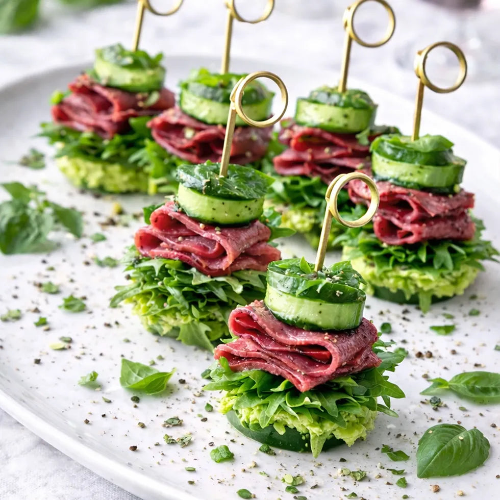 Spieß - Pastrami Ruccola  Gurke , 20 Stück