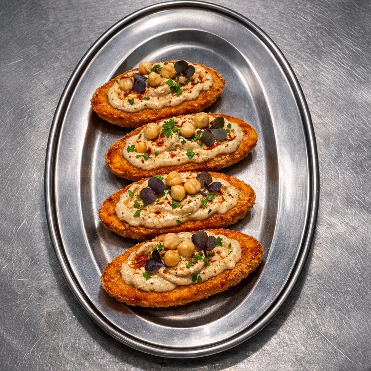 Kartoffelrösti -  mit Trüffel Hummus befühltes Kartoffelschiffchen 20 Stück